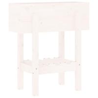 VidaXL Plantenbak 62x30x69 cm massief grenenhout wit - thumbnail