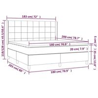 Boxspring met matras en LED fluweel lichtgrijs 180x200 cm - thumbnail