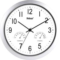 Mebus 06992 Wandklok Kwarts 25.5 cm Zilver - thumbnail