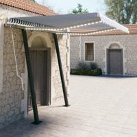 vidaXL Luifel automatisch met LED en windsensor 3,5x2,5 m blauw en wit - thumbnail