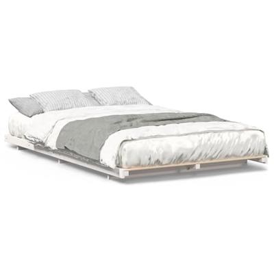 Bedframe Wit 135 x 190 cm Massief grenenhout
