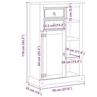 Badkamerkast Corona 70x33x110 cm massief grenenhout - thumbnail