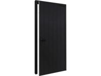 Trendhout Plaatdeur enkel rechtsdraaiend - 93x211,5 cm + kozijn 106,4x218,9 cm - zwart (incl. hang en sluitwerk)- - Hout- Trendhout - thumbnail