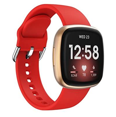Fitbit Versa 3 & 4 / Sense 1 & 2 - Siliconen bandje - Rood