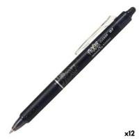 Rollerpen PILOT friXion clicker medium zwart | 12 stuks - thumbnail