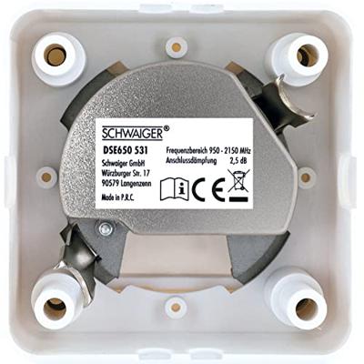 Schwaiger DSE950531 Antennedoos TV, Satelliet, FM Opbouw (op muur) Enkele aansluitdoos