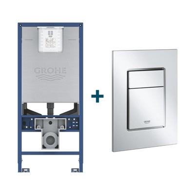 GROHE Rapid SLX Inbouwreservoir - frame netspanning - douchewc aansluiting - GROHE Skate cosmopolitan bedieningsplaat - Chroom sw107663/sw405420 GROHE Rapid SLX Inbouwreservoir - frame netspanning - douchewc aansluiting - GROHE Skate cosmopolitan bedieningsplaat - Chroom sw107663/sw405420