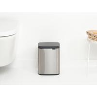 Brabantia Bo afvalemmer 4 liter met kunststof binnenemmer matt steel fingerprint proof - thumbnail