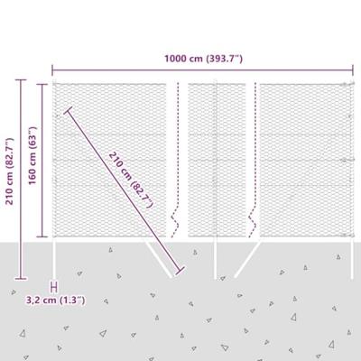 VidaXL Afrasteringspaal grijs 10 x 1,6 m (36 mm gaas) staal en pvc