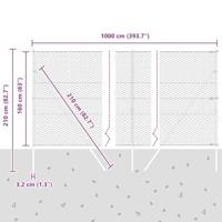 VidaXL Afrasteringspaal grijs 10 x 1,6 m (36 mm gaas) staal en pvc - thumbnail