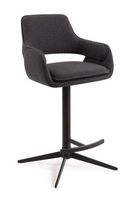 Jesper Home Draaibare Barkruk 'Oketo' kleur Indigo Ink (zithoogte 65cm)