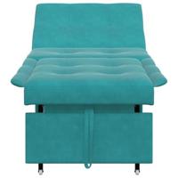 Slaapbank Turquoise 67 x 194 x 38 cm Fluweel - thumbnail