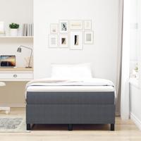 Boxspring bed Donkergrijs 120 x 200 cm Katoenen stof - thumbnail