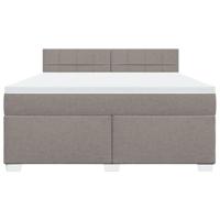 Boxspring met matras stof taupe 180x200 cm - thumbnail