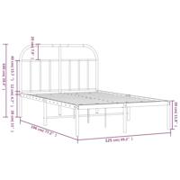 Bedframe met hoofdbord metaal wit 120x190 cm - thumbnail