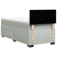 Boxspring met matras fluweel lichtgrijs 100x200 cm - thumbnail