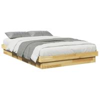 Bedframe zonder matras 120x190 cm massief hout eiken - thumbnail