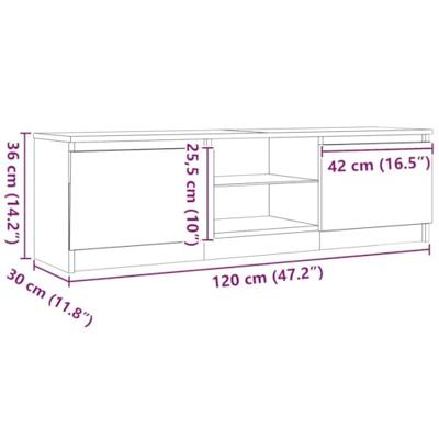 Tv-meubel met LED 120x30x36 cm bewerkt hout zwart eiken Tv-meubel met LED 120x30x36 cm bewerkt hout zwart eiken