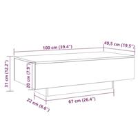 Salontafel 100x49,5x31 cm bewerkt hout sonoma eikenkleurig - thumbnail