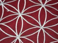 Yogi & Yogini Meditatiekussen Rond Katoen Rood - Levensbloem - 33 x 16 cm - thumbnail