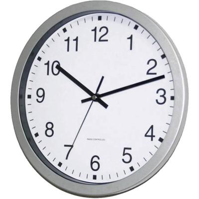 EUROTIME 56831-07 Wandklok Zendergestuurd 30 cm x 4.3 cm Zilver