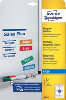 Avery Zweckform magneetetiketten, ft 78 x 28 mm, zonder coating, 90 etiketten, wit - thumbnail