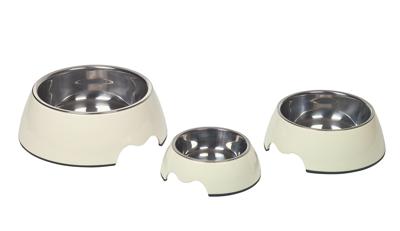 Nobby Melamine/RVS Hond Kom, 17,5 x 6,5 cm, Crème Wit
