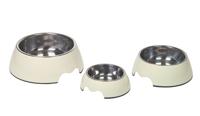 Nobby Melamine/RVS Hond Kom, 17,5 x 6,5 cm, Crème Wit - thumbnail