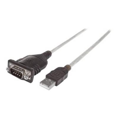 Manhattan USB, Serieel Adapterkabel [1x USB 1.1 stekker A - 1x D-sub stekker 9-polig] 151856 45.00 cm Vergulde steekcontacten