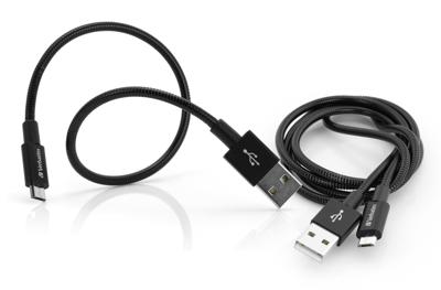 Verbatim 48875 USB-kabel USB 3.2 Gen1 (USB 3.0 / USB 3.1 Gen1) USB-micro-A stekker, USB-A stekker 1.00 m Zwart