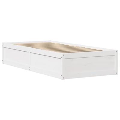 Bedframe zonder matras massief grenenhout wit 90x190 cm