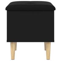 Opbergbank 42x42x46 cm bewerkt hout zwart - thumbnail