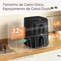 COSORI Turbo Tower Chef Edition Airfryer - 10,8L Capaciteit - 2 Tanks - 6 Programma's - 2630W - Zwart - thumbnail