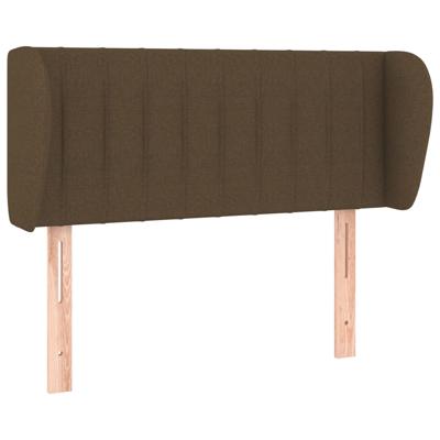 Hoofdbord met randen 163x23x118/128 cm stof donkerbruin