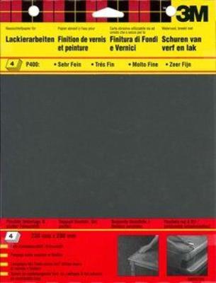 3M™ Schuurpapier wet-or-dry - pak à 4 vellen - zwart - P400