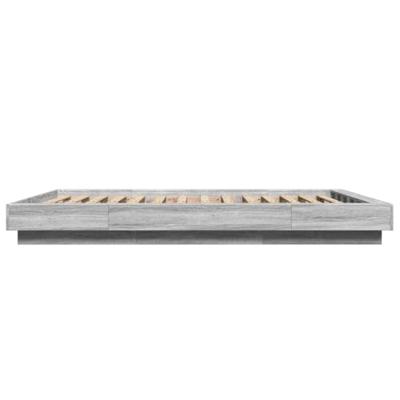 Bedframe bewerkt hout grijs sonoma eikenkleurig 135x190 cm