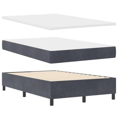 Boxspringbed met matras fluweel donkergrijs 120x200 cm