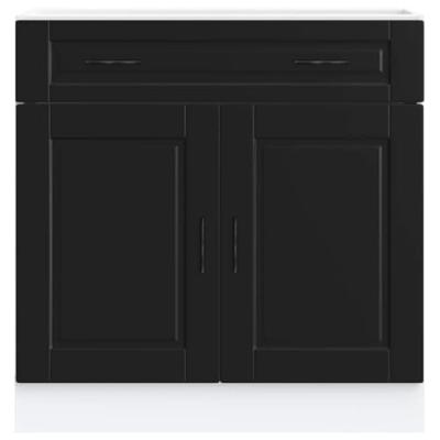 Keuken onderkast "Porto" bewerkt hout zwart