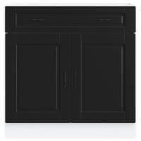 Keuken onderkast "Porto" bewerkt hout zwart - thumbnail