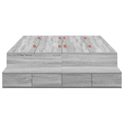Opbergbedframe Grijs sonoma 226,5 x 120 x 31,5 cm Bewerkt hout