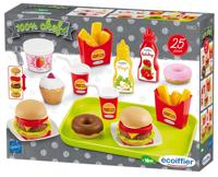 Ecoiffier voedsel en snackset + dienblad 25-delig - thumbnail