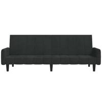 Slaapbank 2-zits fluweel zwart - thumbnail