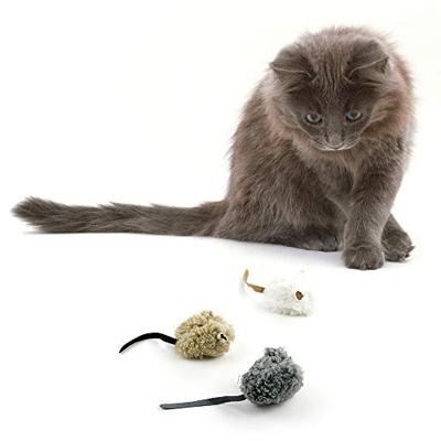 AFP WOOLY MOUSE LAMSWOL MET PIEP EN CATNIP ASSORTI 7X7X3 CM