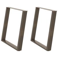 Eettafelpoten 2 st U-vormig 80x(72-73) cm staal naturel - thumbnail