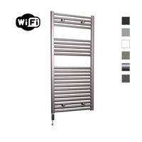 Elektrische Radiator Sanicare HWV Met Wifi 111,8x45 cm Inox Look 596W Met Thermostaat Zwart Linksonder - thumbnail