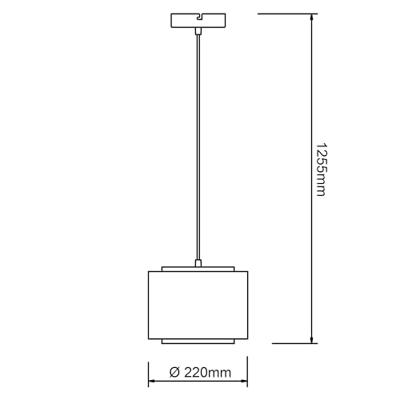 Brilliant HanglampOdar zwart met zandkleur lampenkap - 99481/09