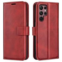 Lunso - Samsung Galaxy S23 Ultra - cover bookcase hoes - Rood - thumbnail