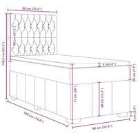 Boxspring met matras stof donkergrijs 90x190 cm - thumbnail
