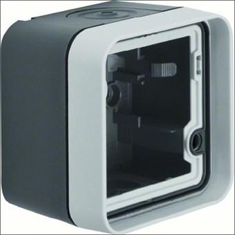 Berker Opbouwbak 1-voudig grijs