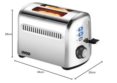Unold 2er Retro Broodrooster Controlelampje RVS